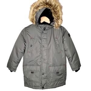 Michael Kors Kids Snorkel Parka Coat Jacket Removable Faux Fur Trim Boys Size 4